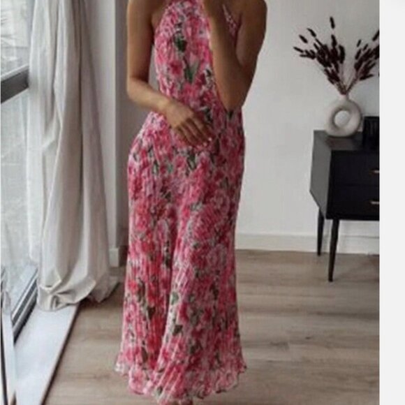 Perfect ZARA Pleated Floral Print Dress XS - Picture 5 of 12